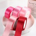 Wholesale 4 cm 25 Yards Solid Color Single Face Satin Ribbon Silk Gift Ribbons Polyester Ribbon Roll