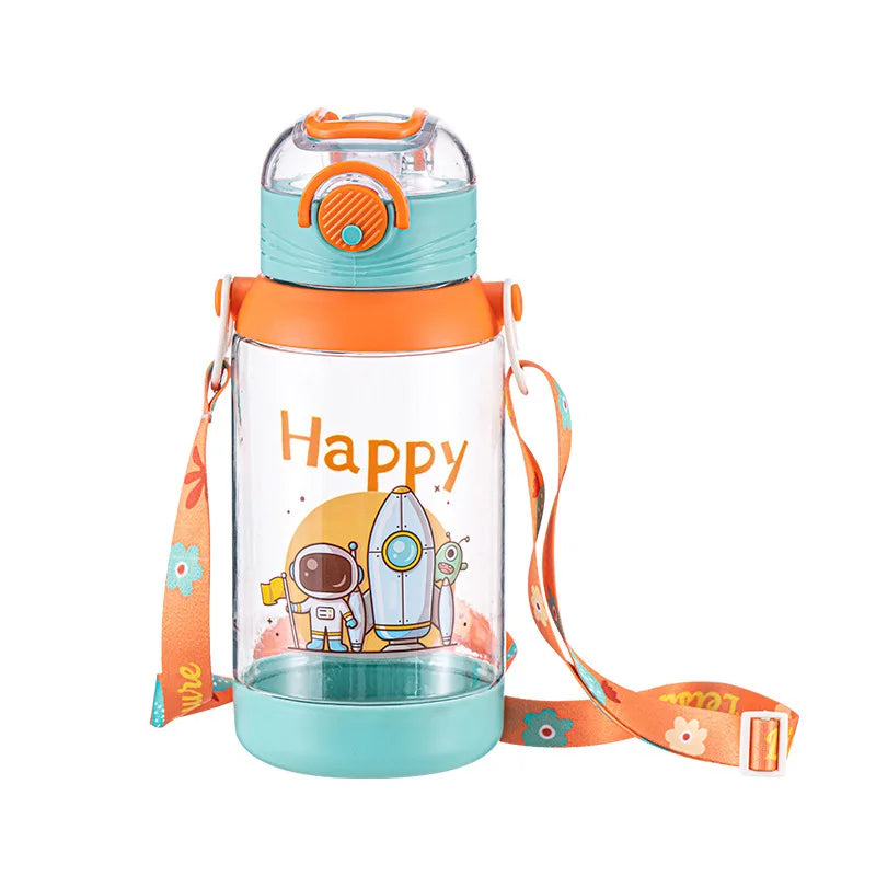 Madou 700ml BPA-Free Kids Water Bottle with Straw Portable Cute Pattern School Drink Free Sample