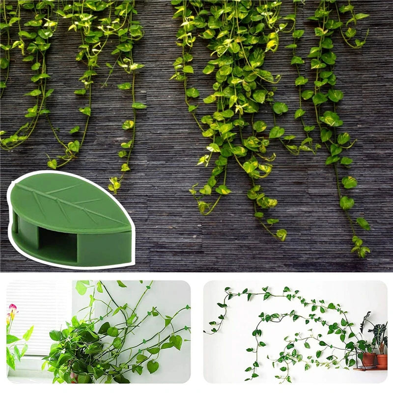 Wholesale Plastic Gardening Cable Tie Flower Plant Clip Leaf Plant Holder Green Leaf Brackets for Plants