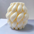 10CM Small Size Twirl Raindrop Shape Candle Mold Aesthetic Swirl Braid Molds Geometric Curved Pillar Silicone Candles Mould
