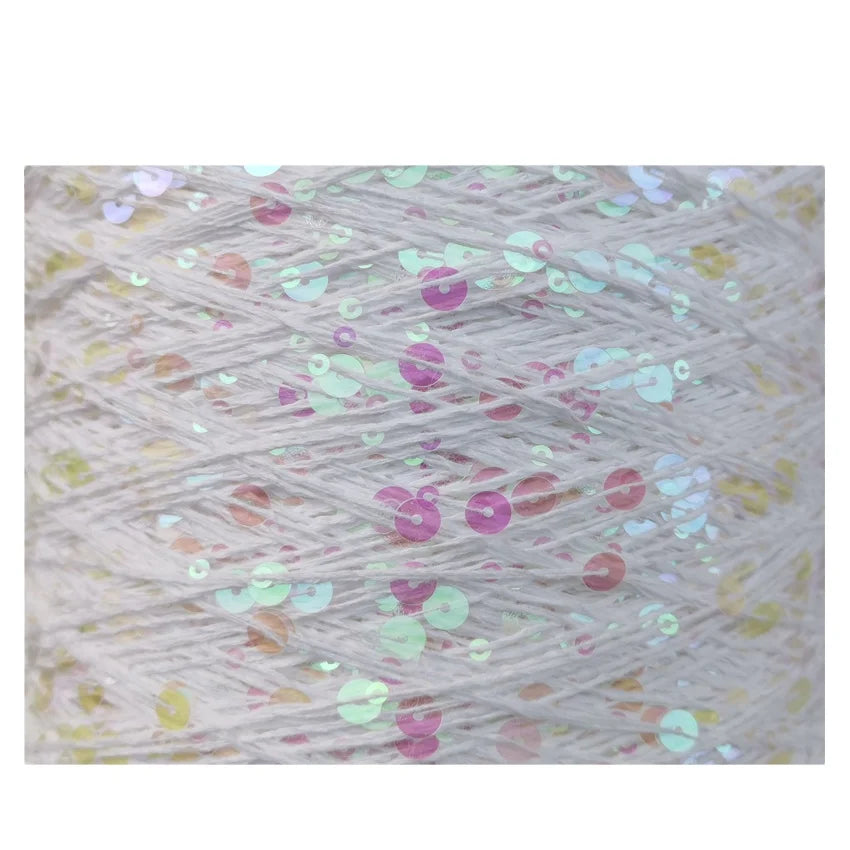 3MM+6MM 100% Cotton Sequins Yarn Blend Colorful Dyed Fancy Yarn for Crochet Hand Knitting