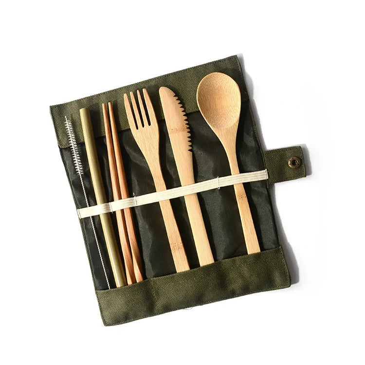Eco-friendly Disposable Bamboo Cutlery Set for Home Picnic Hiking-Minimalist Knife Spoon Fork Flatware Set Biodegradable