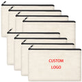 Wholesale Eco-Friendly Reusable Large Capacity Cotton Canvas Soft Handle Double Sided Zipper Makeup Bag Portable Water Resistant