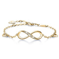 Fashion Jewelry Women's Pure 925 Silver Zircon Romantic Infinity Chain Bracelets Gold Plated for Wedding & Party Gift