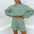 Custom Letter Embroidered Fleece Thick Loose Casual Sweatshirt and Jogger Set 2pcs Tracksuit