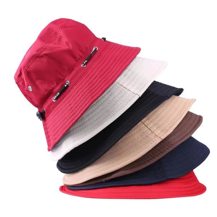 Small Eave Daily Top Hat Cartoon Dust-Proof Breathable Fisherman Hat Fishing Construction Site Logo Words Rope Travel-Friendly