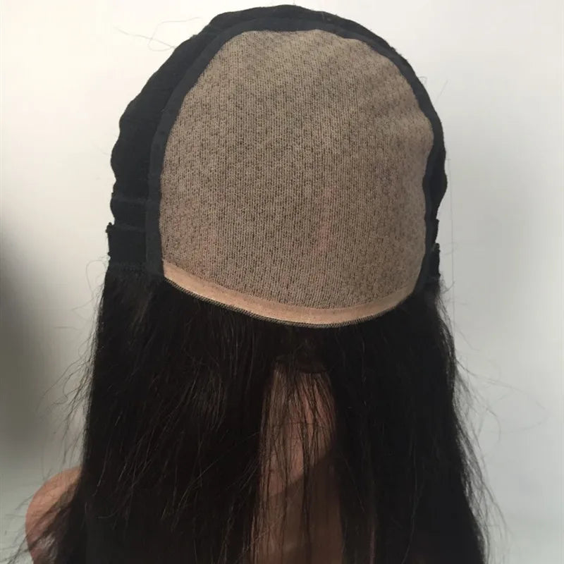 YL Natural Black Virgin Hair Silk Base Wig for Women