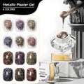 JTING 3D Nail Painting Art Gel Metallic Plaster Gel 6colors Unique 4D 5D Effect Gypsum Plaster Nail Gel Polish in Jars