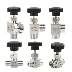 Straight Needle Valve Stainless Steel 1/4 1/2 NPT Flow Control Instrumentation Oil Gas Needle Valve