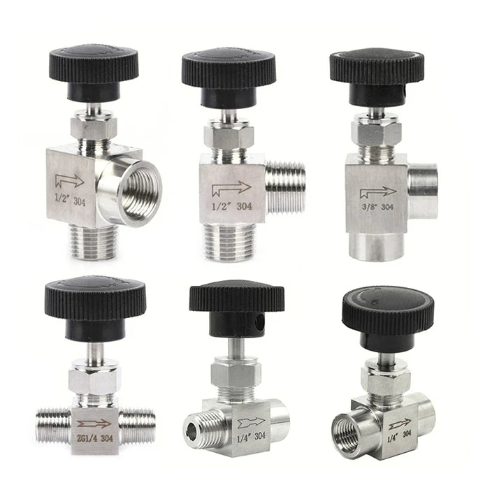 Straight Needle Valve Stainless Steel 1/4 1/2 NPT Flow Control Instrumentation Oil Gas Needle Valve