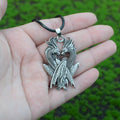 Vintage Gothic Viking Couple Dragon Pendant Necklace for Men and Women's Valentine's Day Souvenir Jewelry Gift