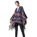 European Style Pattern Print Tassel Thickened Cashmere Shawl Scarf Autumn Travel Capes Pashmina Shawls Ponchos