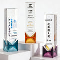 Customized Excellent Staff Free Engraving Company Annual Meeting Champion Team Creative Pillar Liuli Crystal Award Trophy