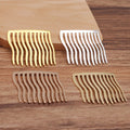 3.8cm*4cm Big Waved 11teeth Brass Hair Combs Hairpins for DIY Hair Accessories Metal Hair Forks for Handmade Hairstyles