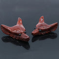 Huiying Wholesale customize crystal animals red jasper Wolf Head feng shui natural spiritual healing precious stone crafts