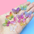 Colorful Gradient Butterfly Charms Cute 3D Animal Pendant for Earring Keychain DIY Jewelry Make