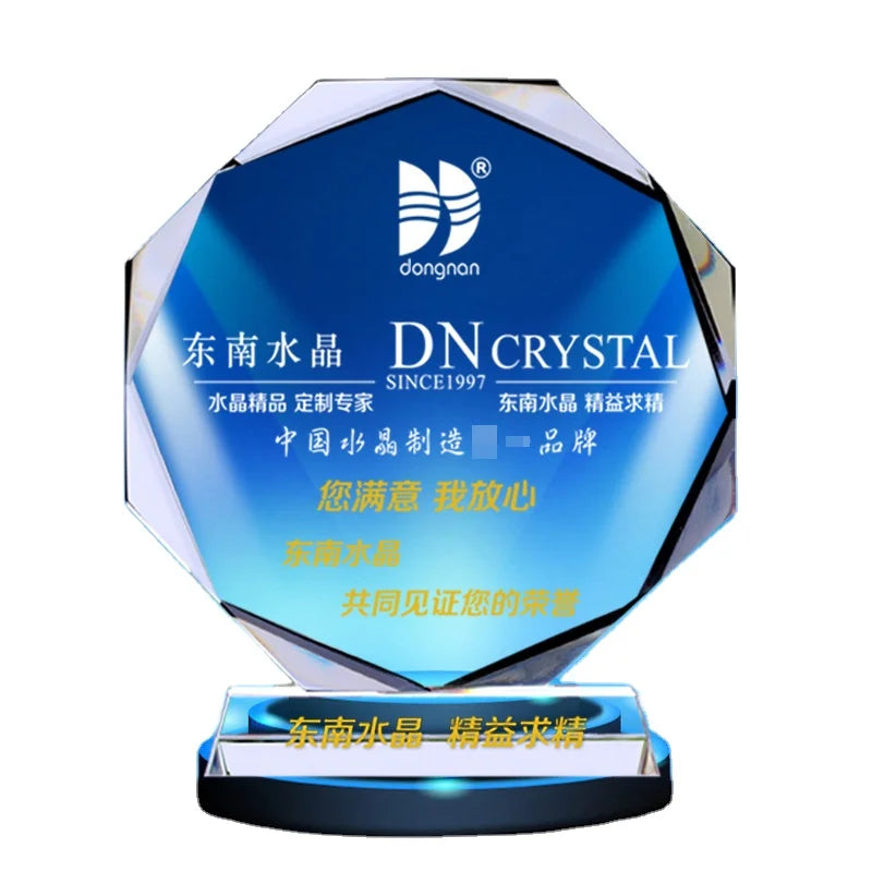 2026 Wholesale Ceremony Souvenir Gifts Cheap Glass Sports Customized Champion Second Third Place Award Crystal Trophy