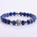 Wholesale Customized Fashion Imperial Jasper Gemstone Stainless Steel Lion Head Charm Bead Bracelet