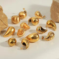 2024 Modern Geometric Chunky Chubby Hoops Jewelry 18K Gold Waterproof Non Tarnish Fashion Statement Large CZ Zircon Earring