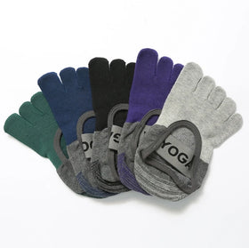 WUYANG FACTORY Wholesale Women Yoga Sports Cotton Five Toe Custom Low Cut Grip Anti slip Ankle Socks