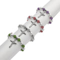 Luxury Fresh Water Pearl Adjustable Handmade Cord Beaded Bracelet Cross Charm Heart Stitching Bracelets for Women Girls