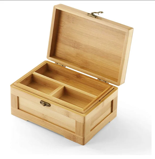 Wooden Storage Boxes Rolling Tray Box