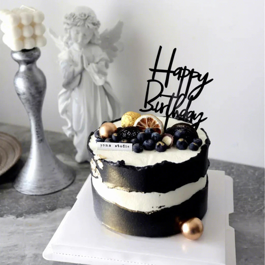 New Style Party Festival Christmas Cake Round Acrylic Cake Toppers Birthday Party Decoration Supplies