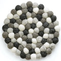2 Pieces Felt Ball Round Coasters Handmade Multi Color Pot Mat Colorful Hot Plate Holder Heat Resistant Wool Ball Coaster