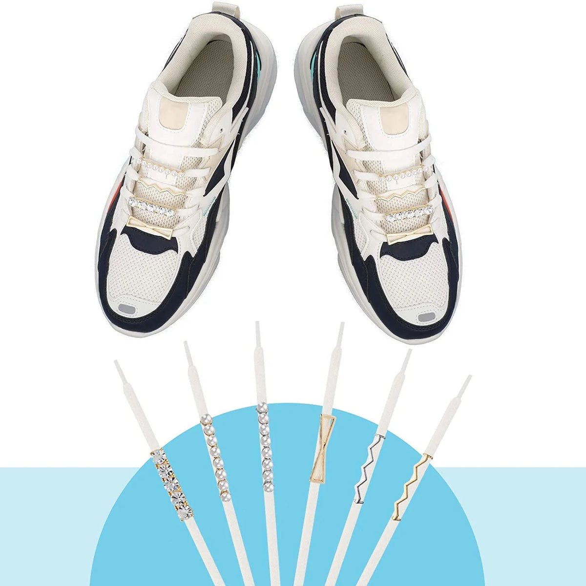 TOP Metal Pearl Crystal Shoe Charms Accessories Shoelace Charms for Sneakers