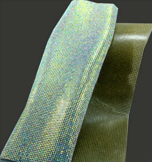 Lucky Wholesale 24*40 cm Hot Fix Rhinestone Trimming Rhinestone Sheet Rhinestone Tape 60 Colors for Garment Shoes