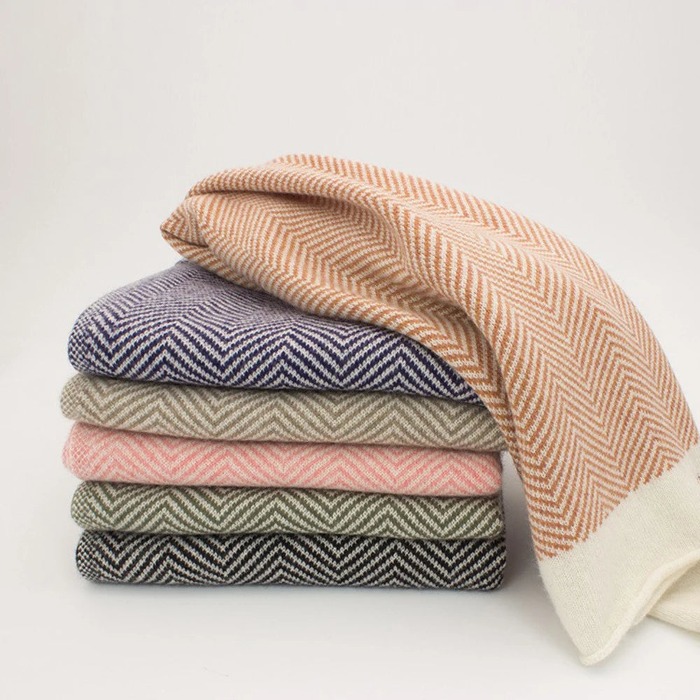 Factory Wholesale Krown Kashmir Wrap Luxury Twill Woven 50x185cm Customizable Logo 100% Pure Cashmere Shawl Women Winter China