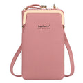 Baellerry New Fashion Litchi Pattern Women's Multi-function Long Clutch Wallet With Shoulder StrapIn Stock Lady Cell Phone Bag