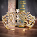Vintage Retro Gold Bridal Wedding Tiaras and Crowns for Women Bride Pageant Royal Crown Wedding Head Jewelry Accessories ZGH1132