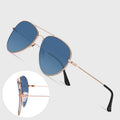 S3025 Wholesale Double Bridge Pilot Metal Sunglasses Luxury Brand Name Driving Anti-glare Reflects Light Sun Glasses