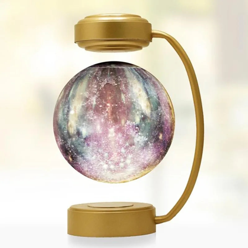 360 Spining Magnetic Levitation Floating Starry Moon Lamp Light Bulb for Home Gift Toys