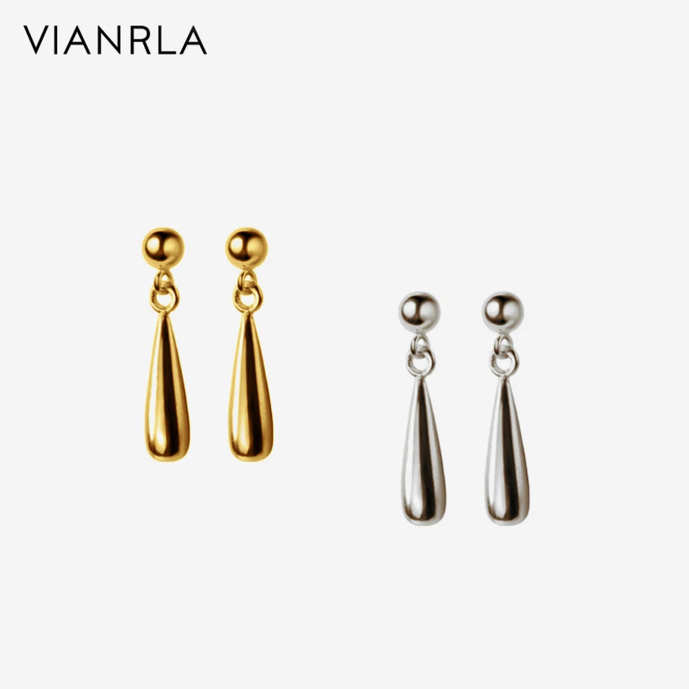 VIANRLA 18K Gold Earring 925 Sterling Silver Jewelry Water Drop Hoops Shapes Wholesale