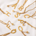 A-Z Initial Letters Tassel Pendant Chains Necklace Women Jewelry Gold Plated Waterproof Stainless Steel Letter Necklace for Gift