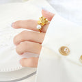 Wholesale Custom Logo Pure Brass Ring  Definition With Flower Style Lucky Brass Ring