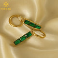 Luxury New Women Jewelry Cz Stainless Steel 18K Gold Plated Zirconia Colorful Women'S Drop Dangle Earrings