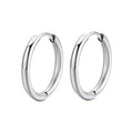 Rainbowking 925 Sterling Silver Earrings Simple Solid Circle Glossy 18K Gold Plated Hoop for Weddings Men and Women