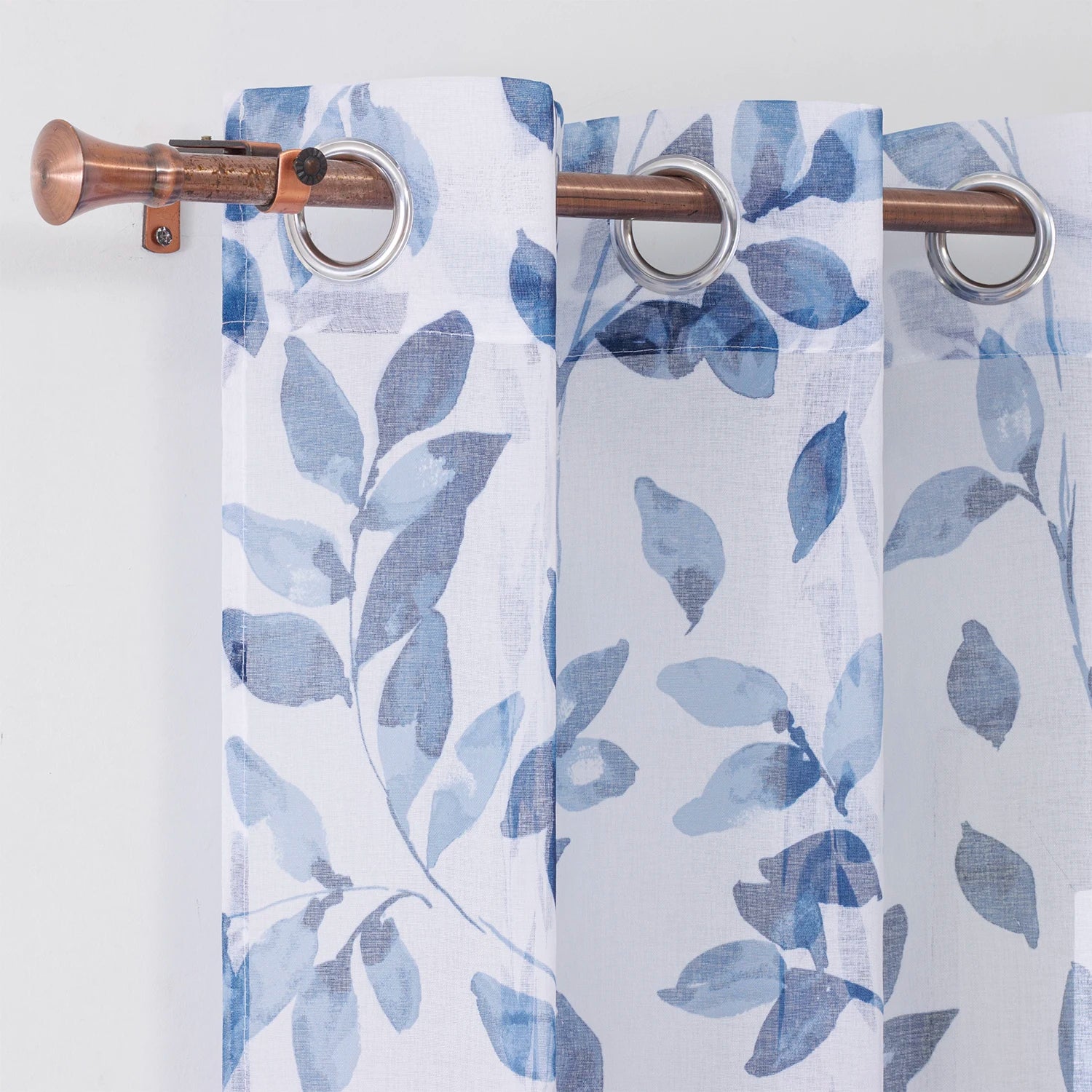 Wholesale Digital Printed Organza Leaves Pattern Sheer Paper Curtains & Valances for Home Living Room Windows
