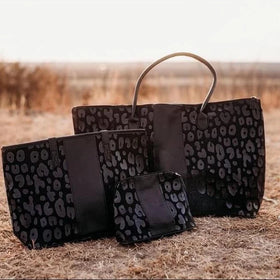 3pcs in 1 Leopard Weekender Bag Set Travel Duffel Tote for Women Leopard Overnight Shoulder Bag DOMIL1912