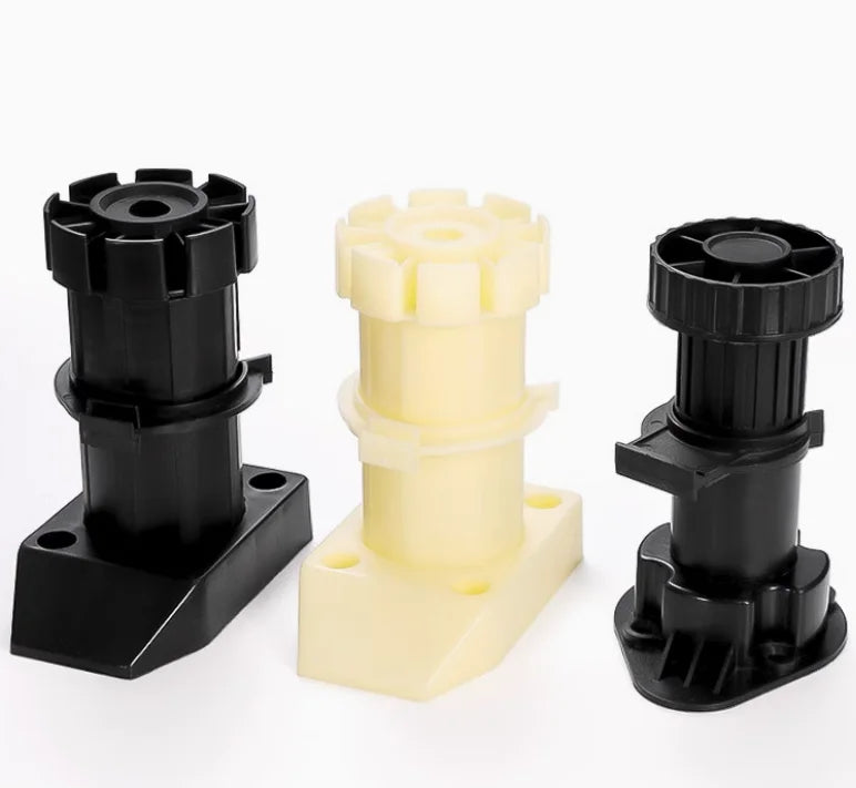 Wholesale Adjustable Leveling Feet 100mm 120mm Kitchen Cabinet Plastic Furniture Legs Black Pp Rubber Feet Table Bed Plastic Leg