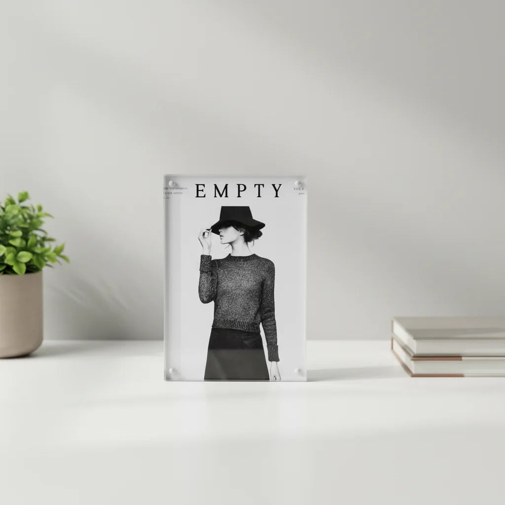 Economic Aibo 5x7 Transparent Acrylic Double Sided Magnetic Frameless Decorative Photo Frame Custom Logo Digital Printing