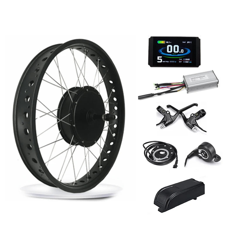 Cassete Wheel 48V 1500W Electric Motor Bicycle with Rear Carrier Lithium Battery LCD Display Thumb Throttle Maximum Speed 50km/h
