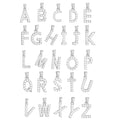 Trendy Style 26 Letters Pendant Necklace with 925 Silver and Gold Plating Zircon Stone for Engagement and Wedding