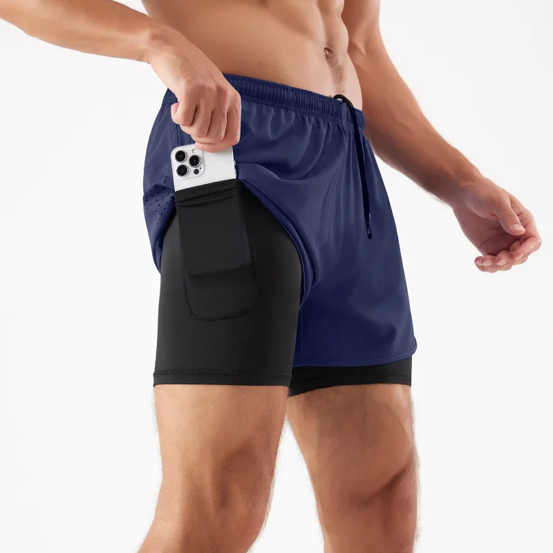 Wholesale Custom Mens With Liner Male Running Men's Compression Run Men Gym Wear Shorts With Pocket