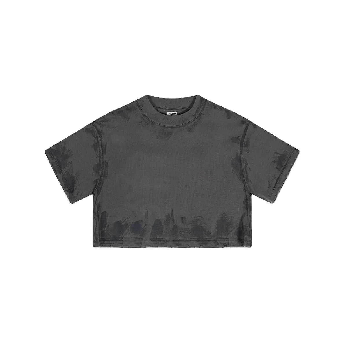 DCY Y2K Clothing Scoop Neck Sunfaded Heavyweight Crop TeeCrop Top Tee Cotton/SpandexT Shirts With Logo Custom Logo Printed