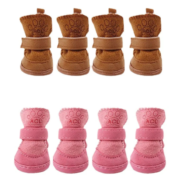 OEM Pet Accessories Teddy Chihuahua Lamb Down Dog Cotton Shoes Pet Shoes Boots Cat Dog Shoes for Autumn Winter Outdoor Indoor