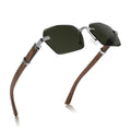 Vintage Famous Brand Classical Sun Glasses Designer Rimless Wooden Temple Sunglasses